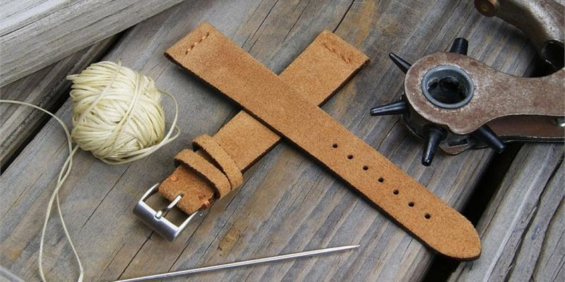 ABP Matt Blue Alligator Leather Watch Strap with tang Buckle