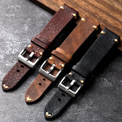 Handmade Italian Leather WatchStraps 18 20 22MM