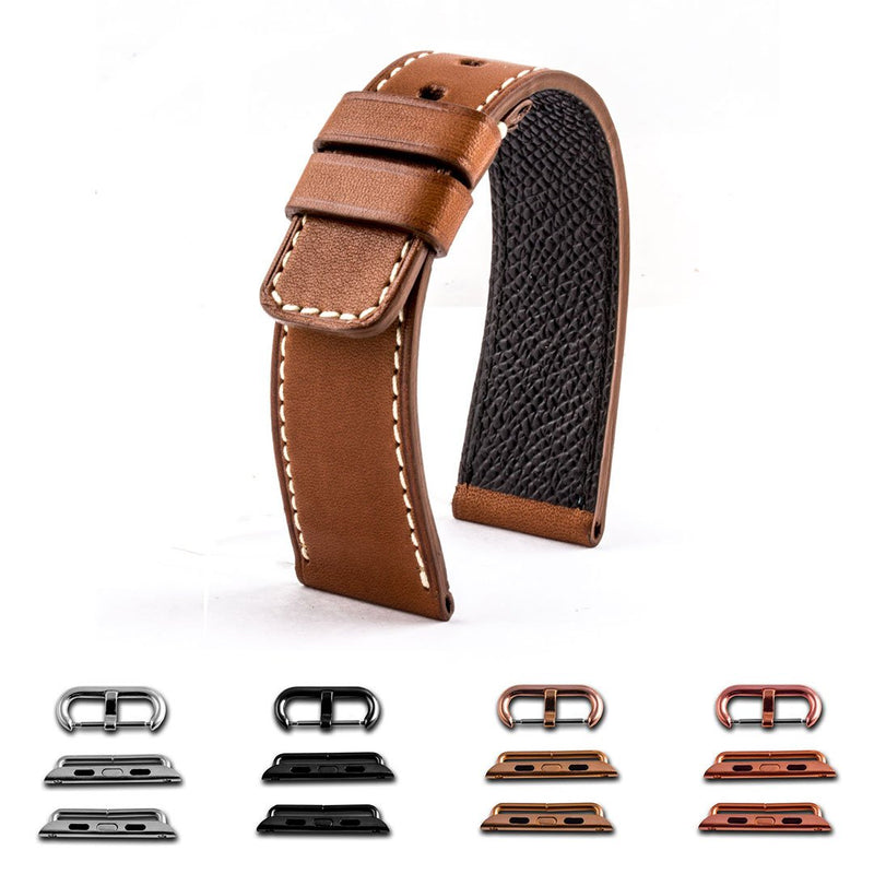 ABP Paris Calf Leather Brown Cognac Apple Watch Strap