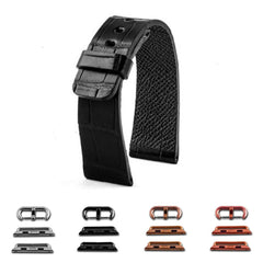 ABP Paris Black Alligator Leather Apple Watch Strap