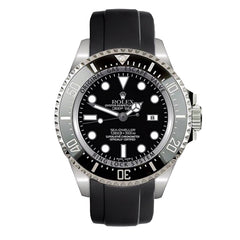 Everest Curved Rubber Strap Black EH10 for Rolex Deepsea Sea-Dweller 116660