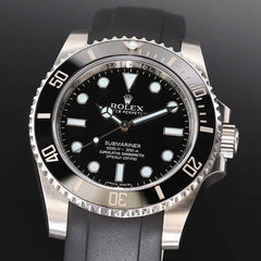 Everest Curved Rubber Strap Black EH5 with Tang Buckle for Rolex Sports Models