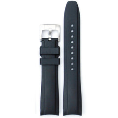 Everest Curved Rubber Watch Strap Black for Tudor Watches