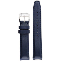 Everest Curved End Leather Watch Strap in Blue with Tang Buckle for Rolex Sports Models