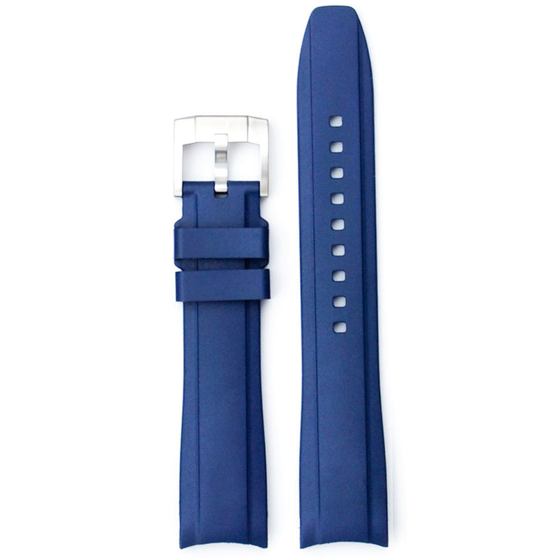Everest Curved Rubber Strap Blue EH for Rolex Submariner No Date 14060
