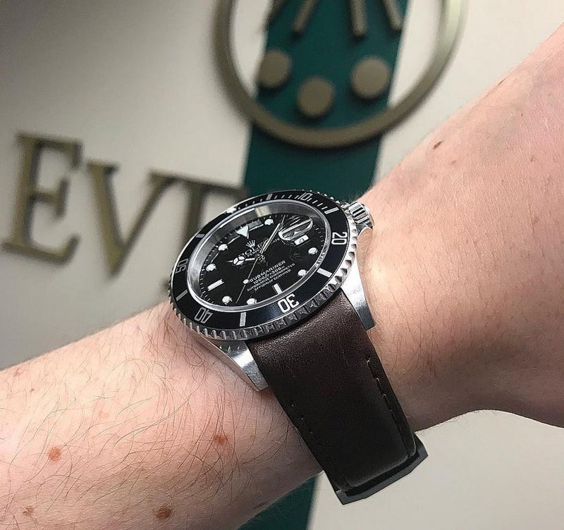 Everest bands curved end link leather online