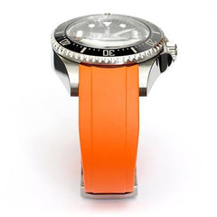 Everest Curved Rubber Strap Orange EH10 for Rolex Deepsea Sea-Dweller 116660