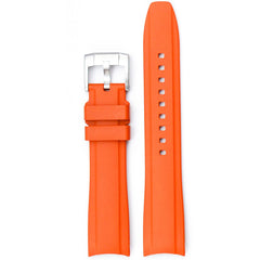 Everest Curved Rubber Strap Orange for Rolex Air-King & Rolex Milgauss