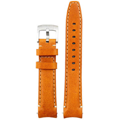 Everest Curved End Leather Watch Strap in Tan with Tang Buckle for Rolex Sports Models