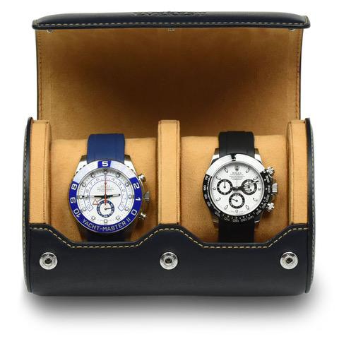 Everest Watch Roll for 2 Watches Navy Blue