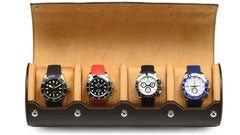 Everest Watch Roll for 4 Watches Espresso Brown