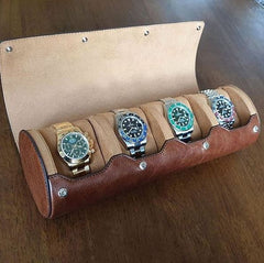 Everest Watch Roll for 4 Watches Vintage Brown