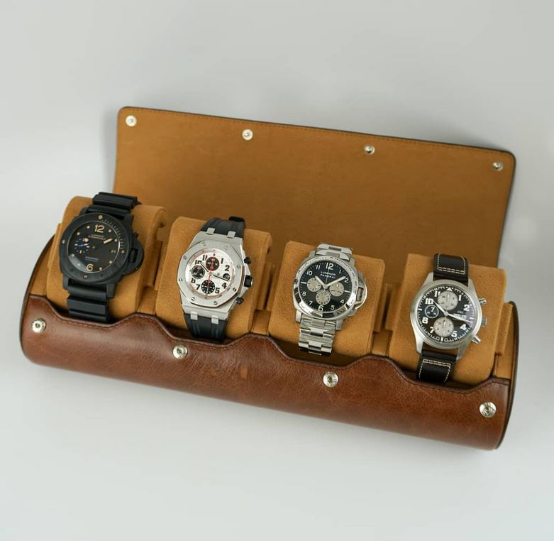 Everest Watch Roll for 4 Watches Vintage Brown