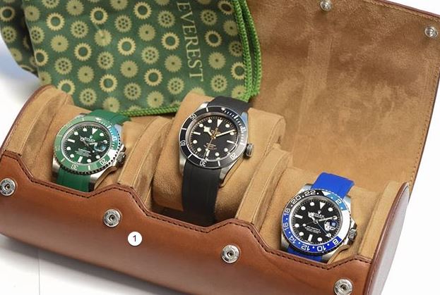 Everest Watch Roll for Watches Vintage Brown