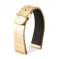 ABP Paris Gold Alligator Leather Apple Watch Strap