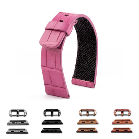 ABP Paris Pink Alligator Leather Apple Watch Strap