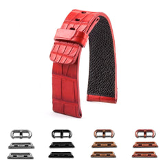 ABP Paris Red Alligator Leather Apple Watch Strap