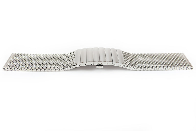 Staib Milanaise Mesh Polished Watch Bracelet with Butterfly Clasp 24mm