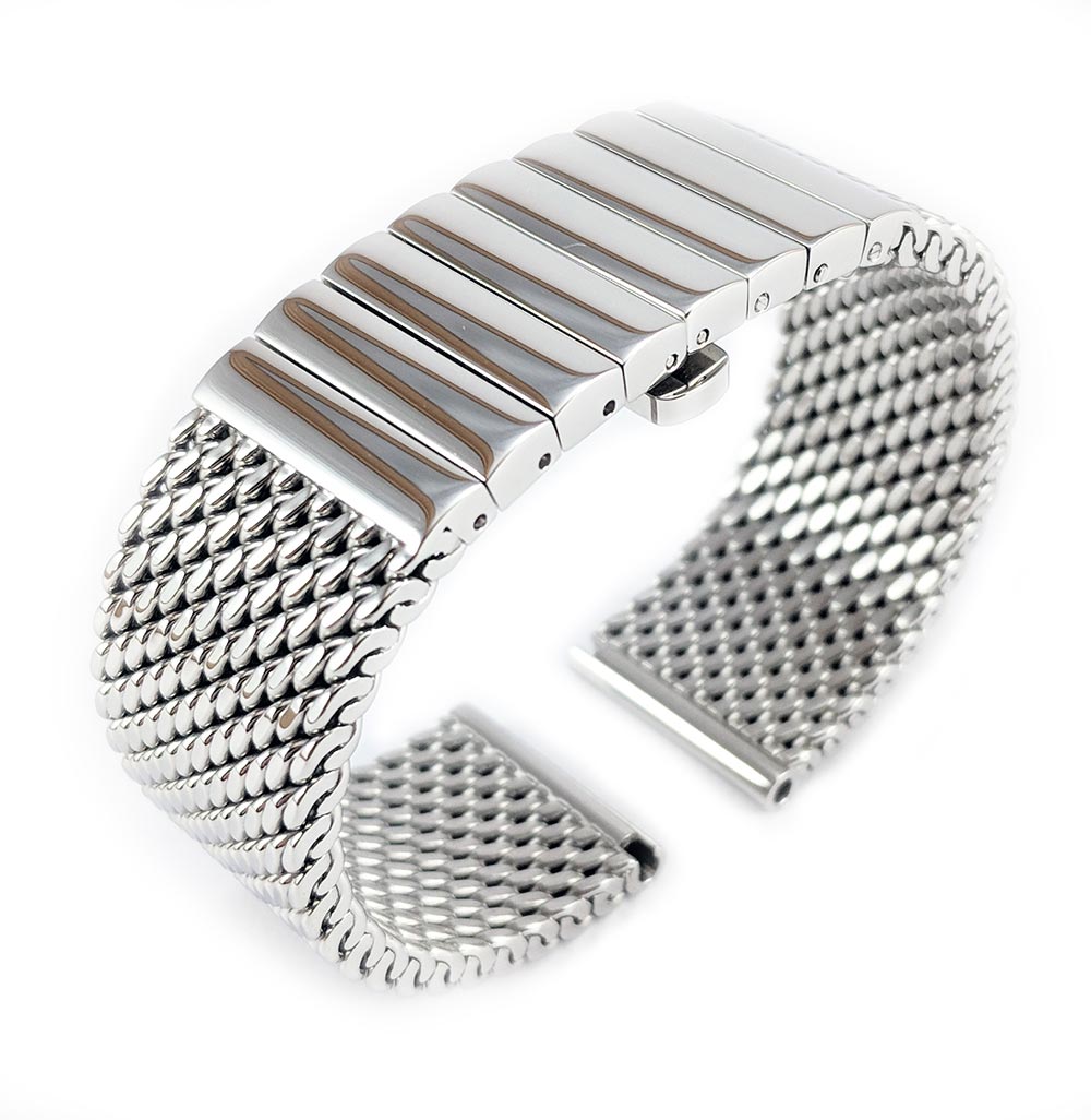 New Lug Width 18mm 20mm 22mm 24mm Rose Gold Stainless Steel Milanese Mesh  Watch Band Bracelet Strap 1.0 Wire Mesh - China Watch Band and Wristband  price | Made-in-China.com