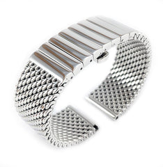 Staib Milanaise Mesh Polished Watch Bracelet with Butterfly Clasp 22mm