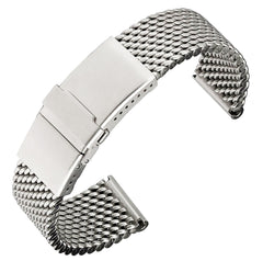 Staib Milanaise Mesh Polished Watch Bracelet with Folding Buckle 22mm