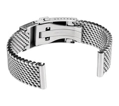 Staib Milanaise Mesh Polished Watch Bracelet with Folding Buckle 20mm