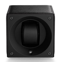 SwissKubik Masterbox Watch Winder in Black Grained Leather with Black Stitching