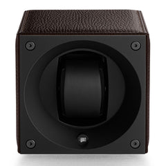 SwissKubik Masterbox Watch Winder in Brown Grained Leather with Brown Stitching