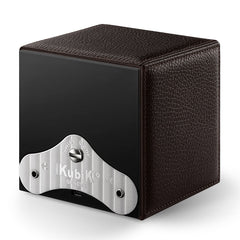 SwissKubik Masterbox Watch Winder in Brown Grained Leather with Brown Stitching