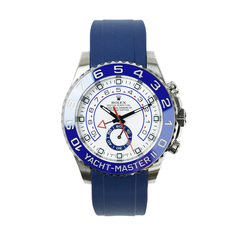 Everest Curved Rubber Strap Blue for Rolex Yacht-Master II