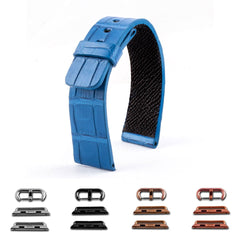 ABP Paris Blue Alligator Leather Apple Watch Strap