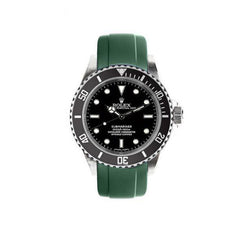 Everest Curved Rubber Strap Green EH for Rolex Submariner No Date 14060